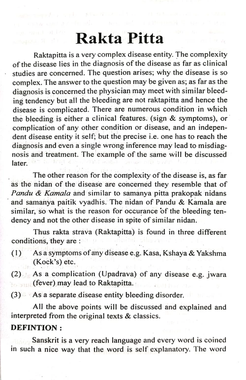 Concept of Rakta Pitta